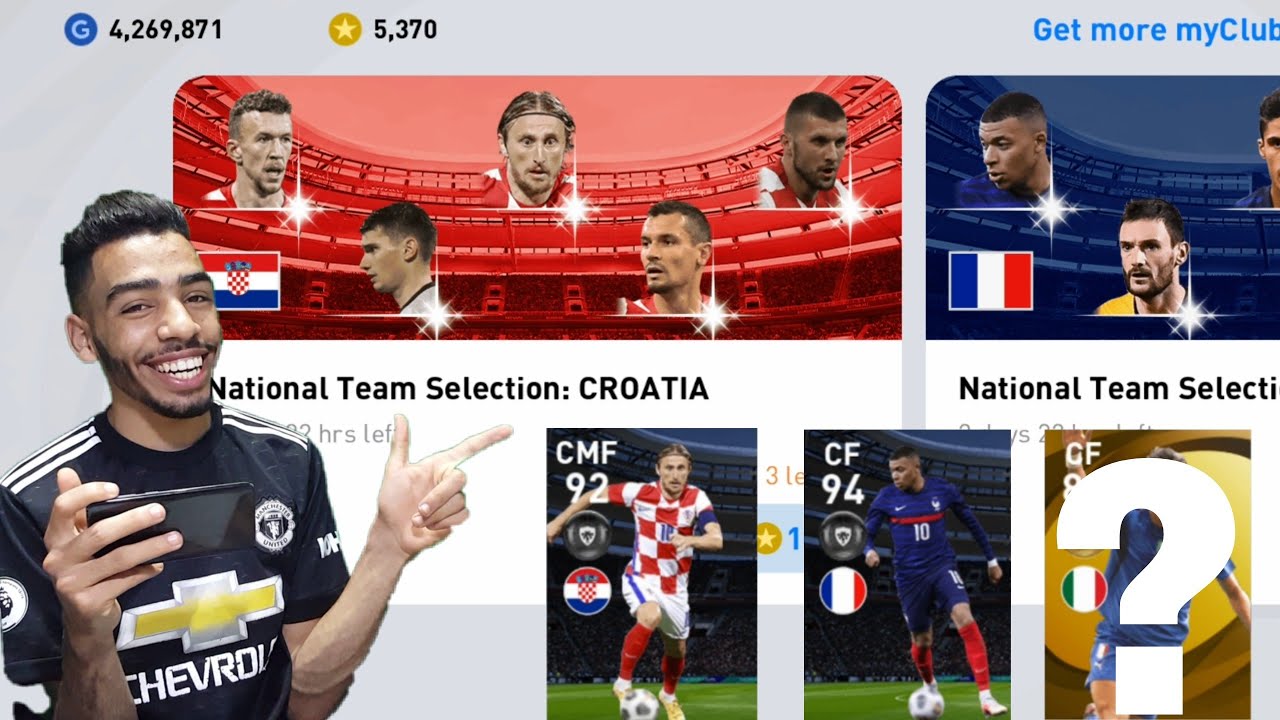 FRANCE + CROATIA NATIONAL TEAM SELECTION + LEGENDS BOX DRAW PES 2021 MOBILE