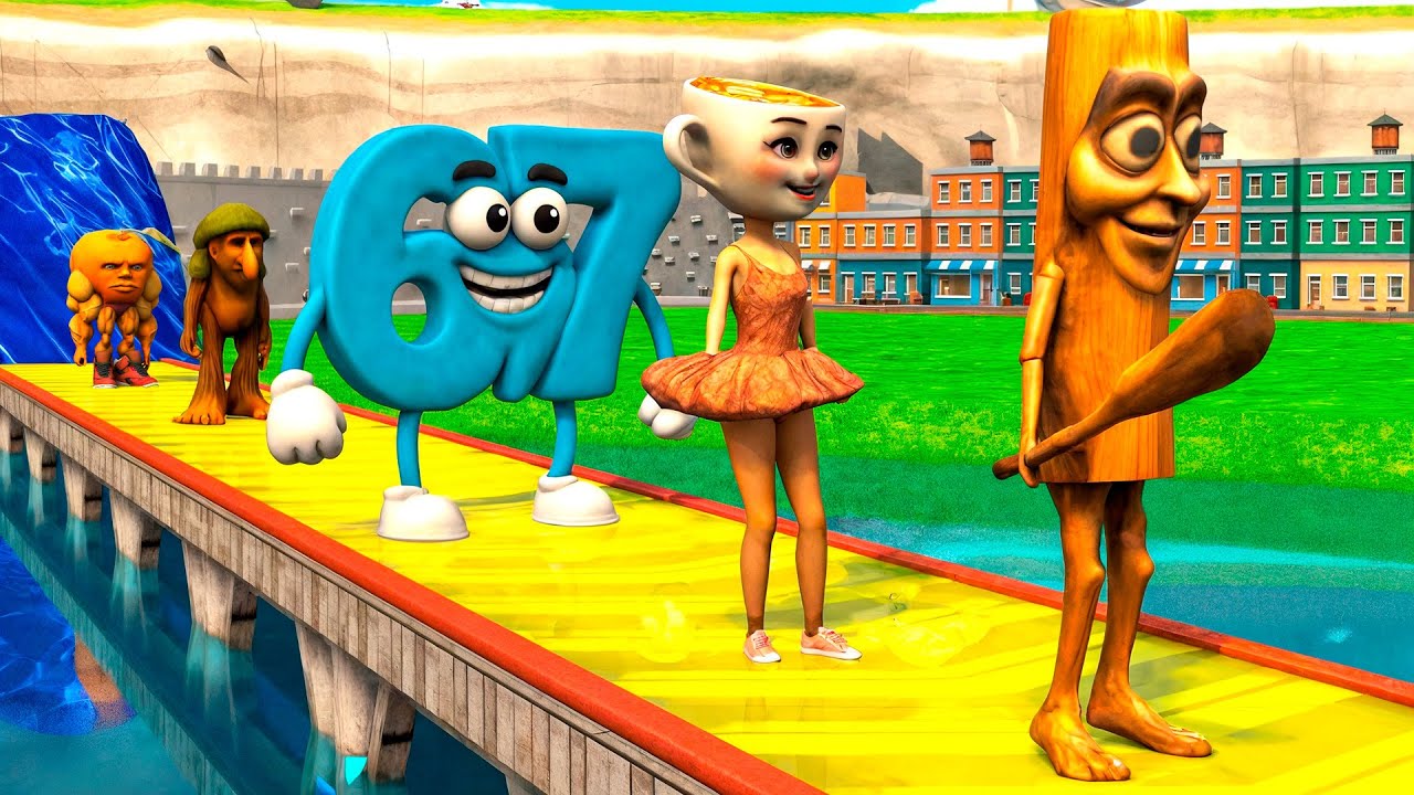 Long Slide Game with Cow Elephant Gorilla Hippopotamus Tiger 3d Animal Game Funny 3d Animals