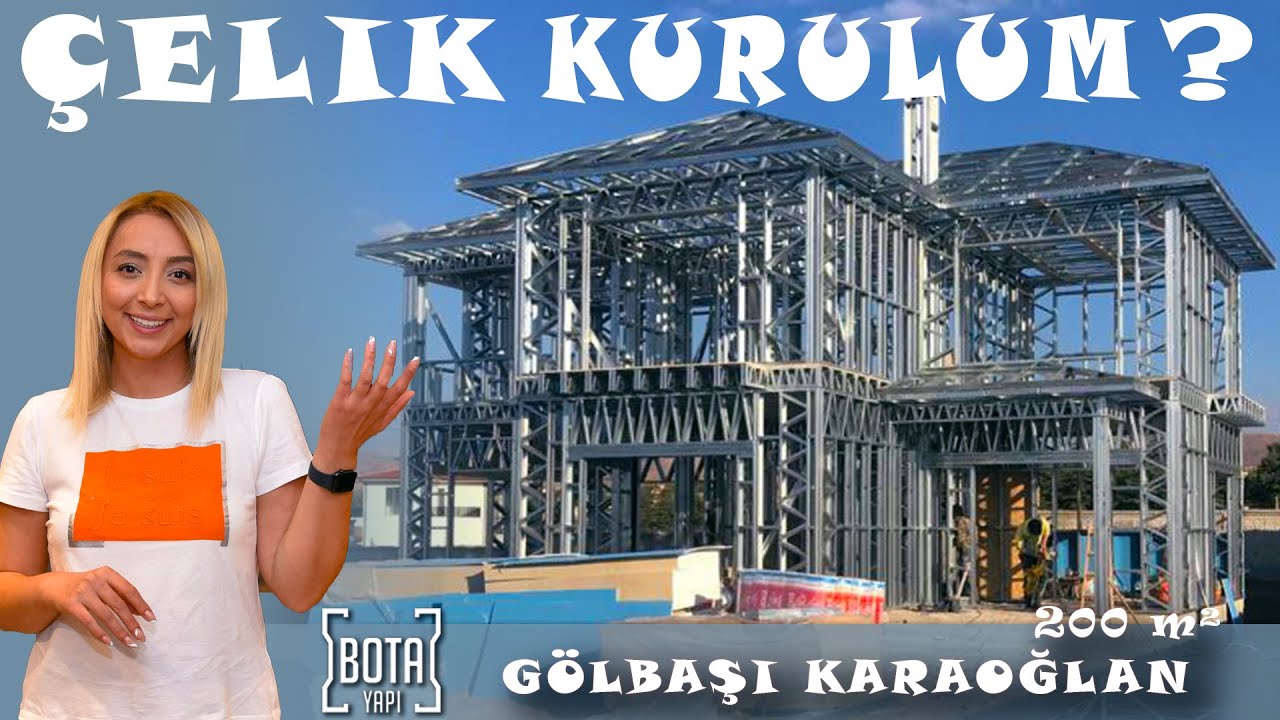 GÖLBAŞI  4+1 200 m2 HAFİF ÇELİK VİLLA ÇELİK KURULUM