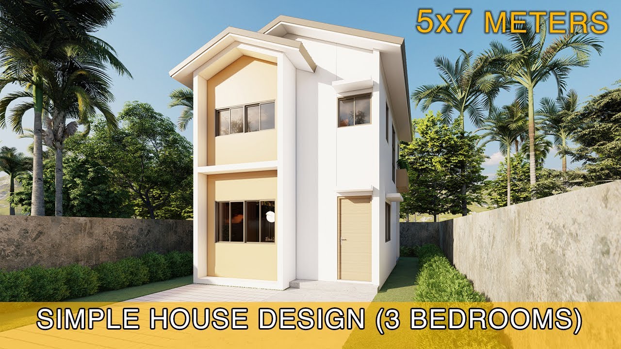 Modern House Design Idea (5x7 meters) with 3 bedrooms