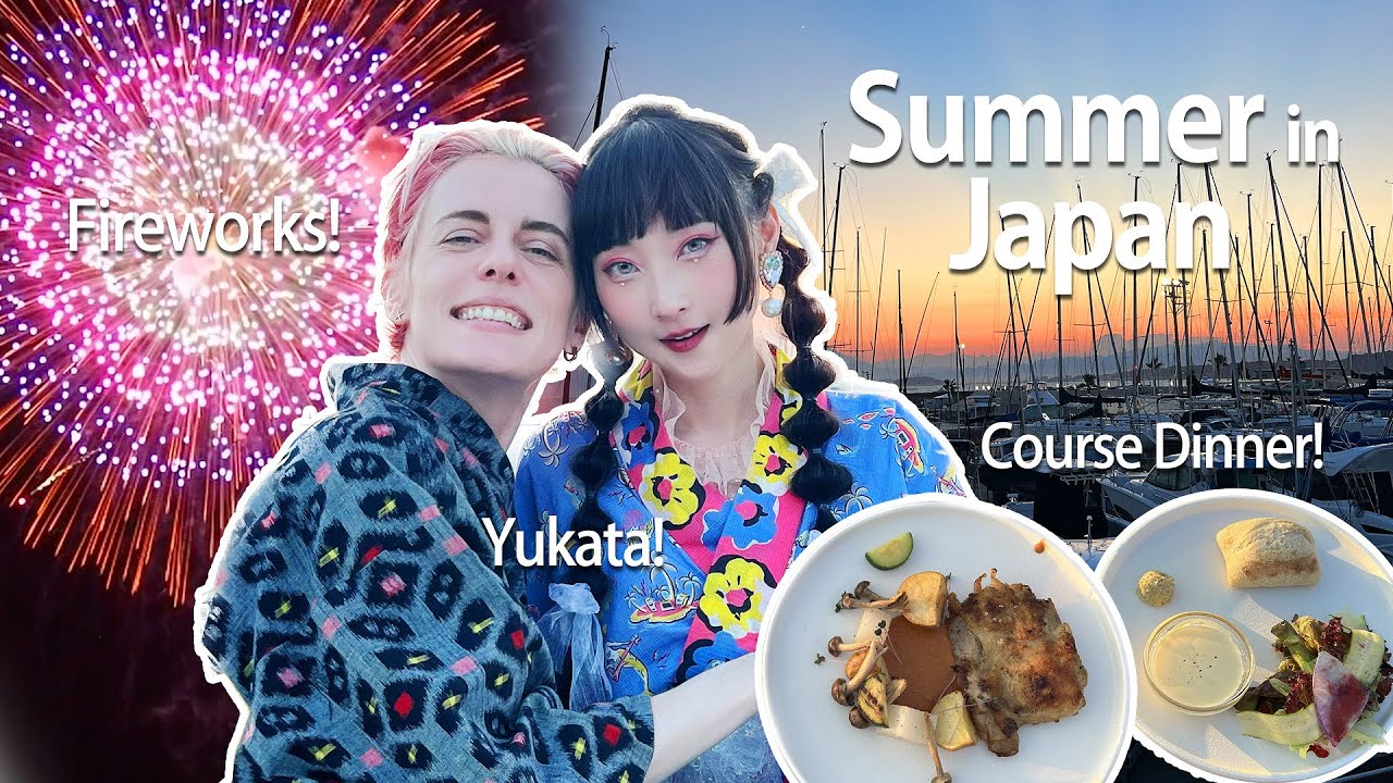 【Summer in Japan】Fireworks and Yukata at the Beach! | Under the Palmo