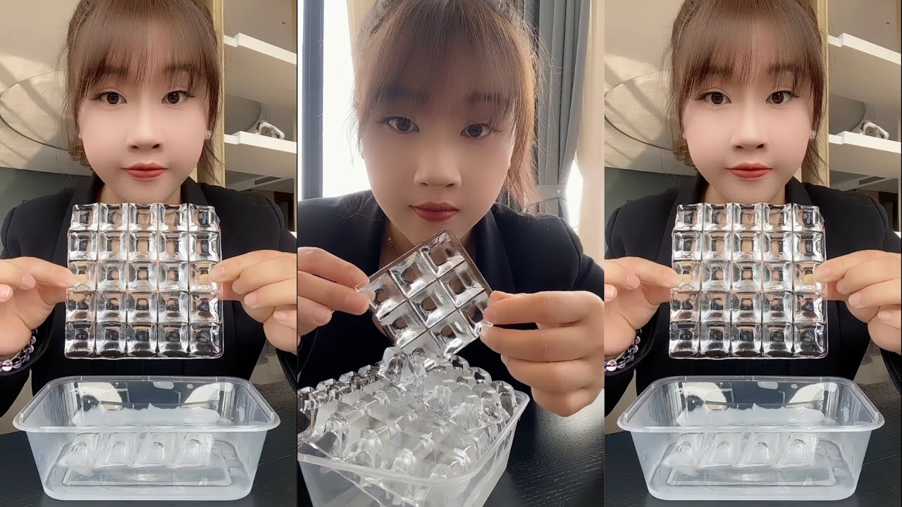 [ASMR]LZM Clear Ice Cubes|Hard Ice|Ice Eating|#Icecubes