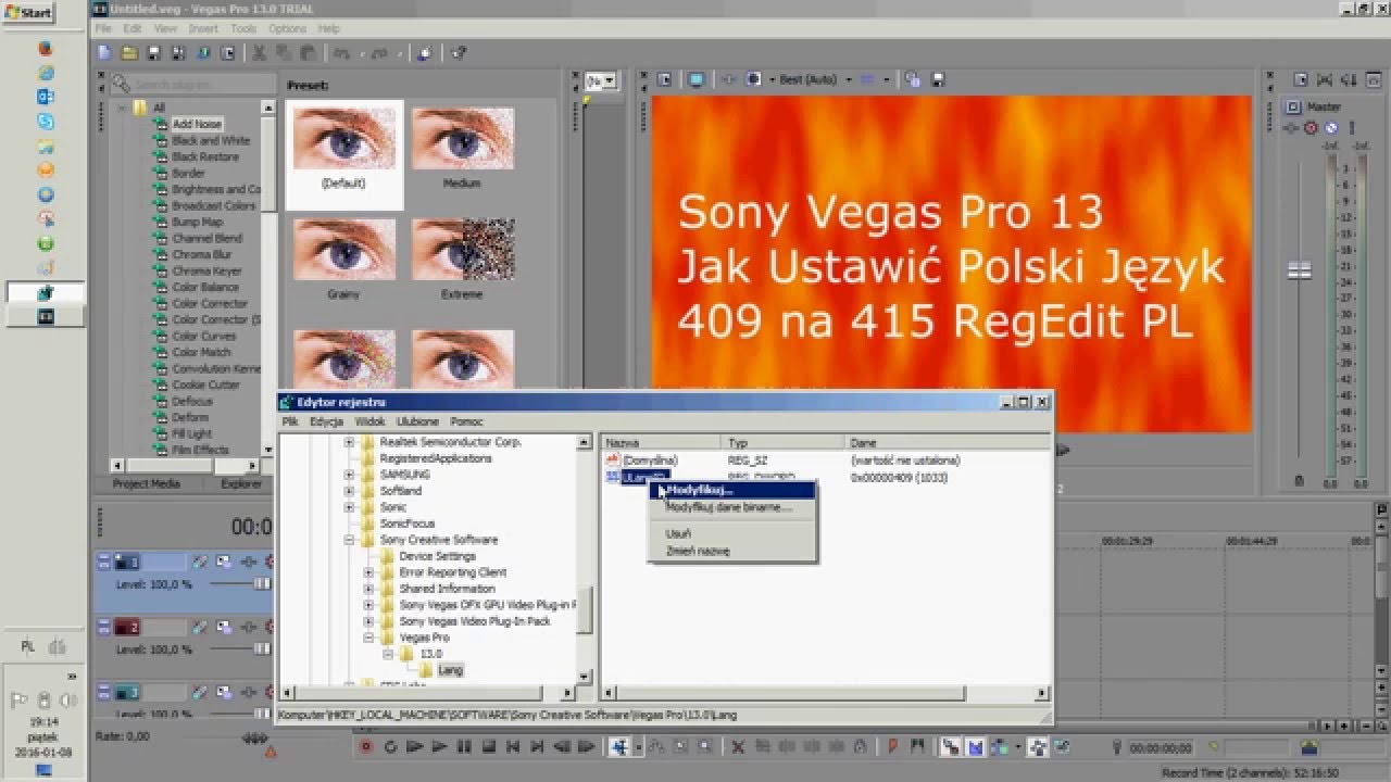Jak ustawić język polski Sony Vegas Pro 13 PL | ForumWiedzy