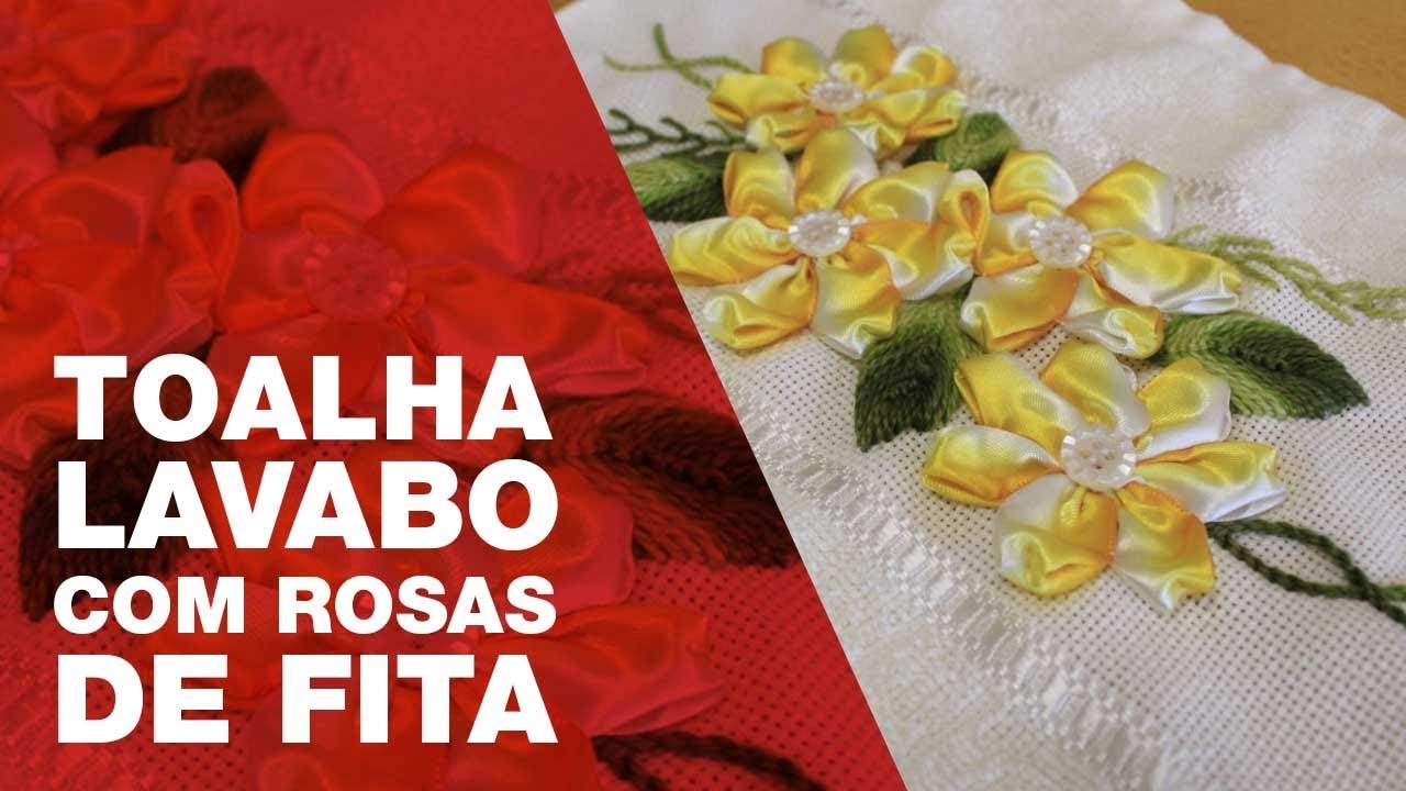 Lavabo com rosas de fita: faça você mesmo COM ENEDINA BARBOSA