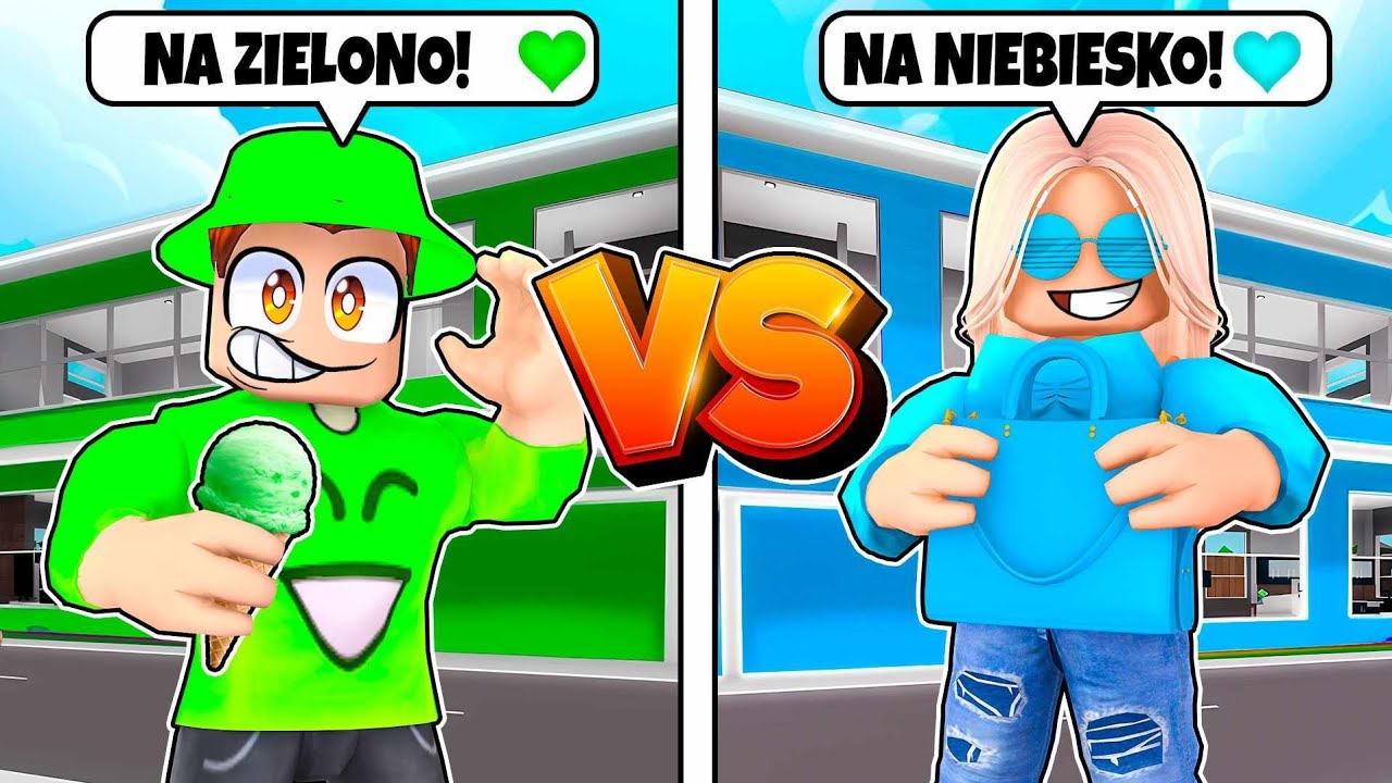 ZIELONY KONTRA NIEBIESKI PRZEZ 24 GODZINY na BROOKHAVEN RP w ROBLOX!