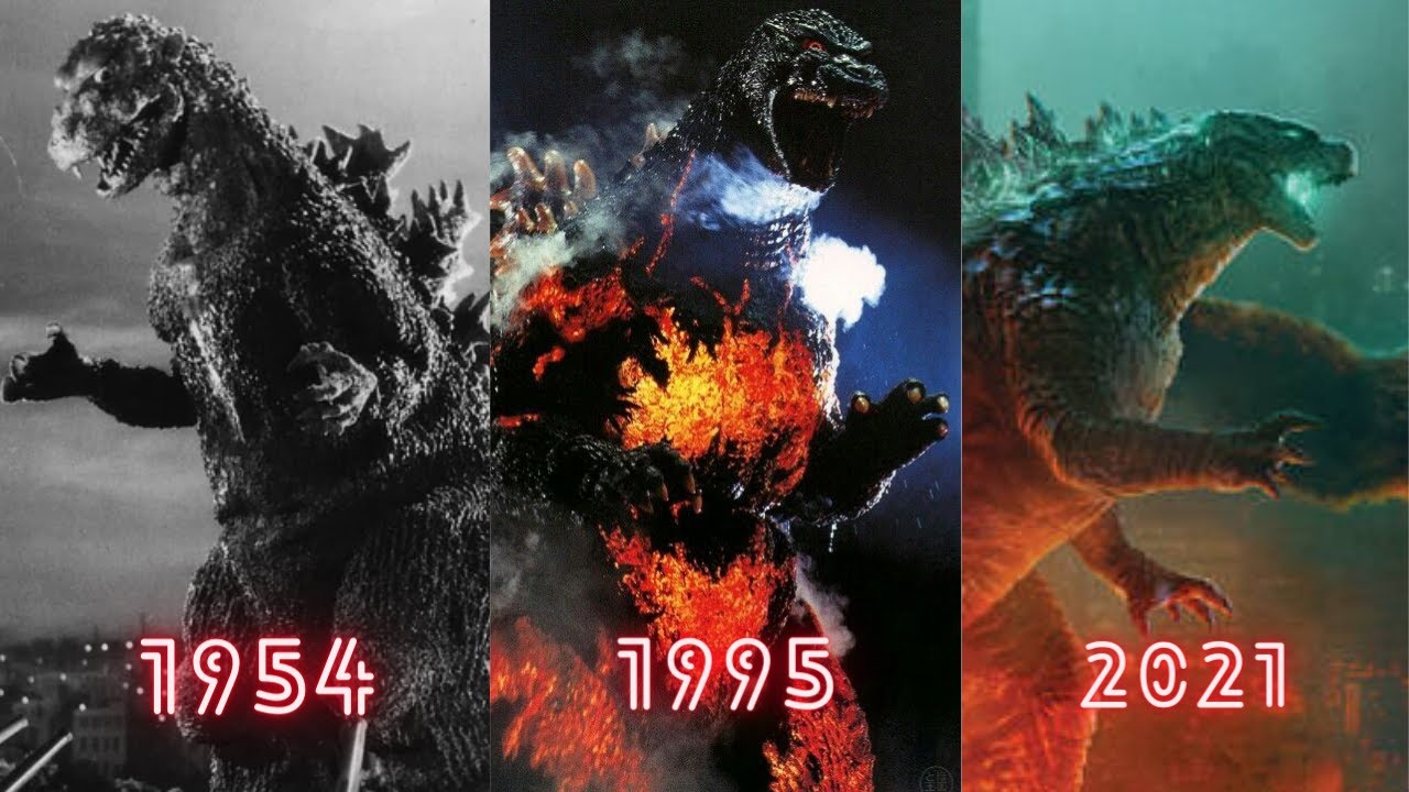 EVOLUTION OF GODZILLA ROARS IN MOVIES AND CARTOONS 1954-2021