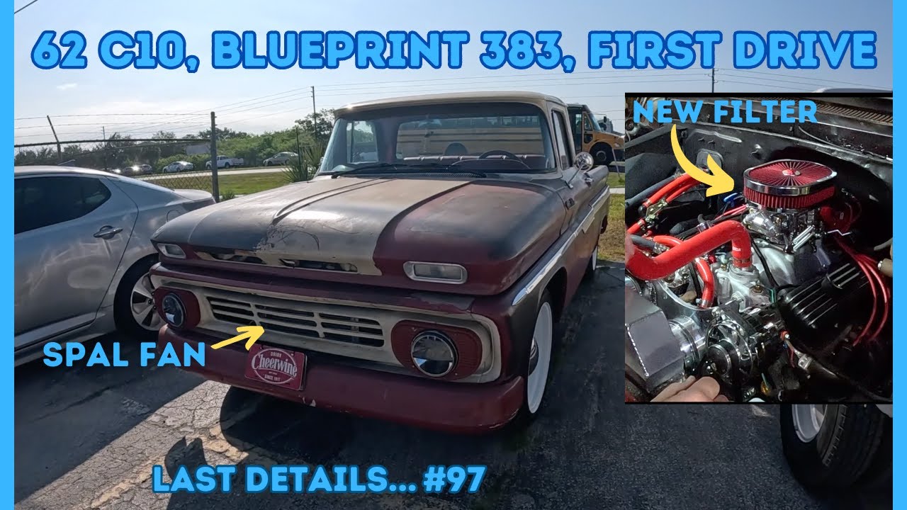 FAN, FILTER AND FIRST DRIVE, 383 BLUEPRINT ENGINE IN THE C10 PROJECT 97 1962, 60-66