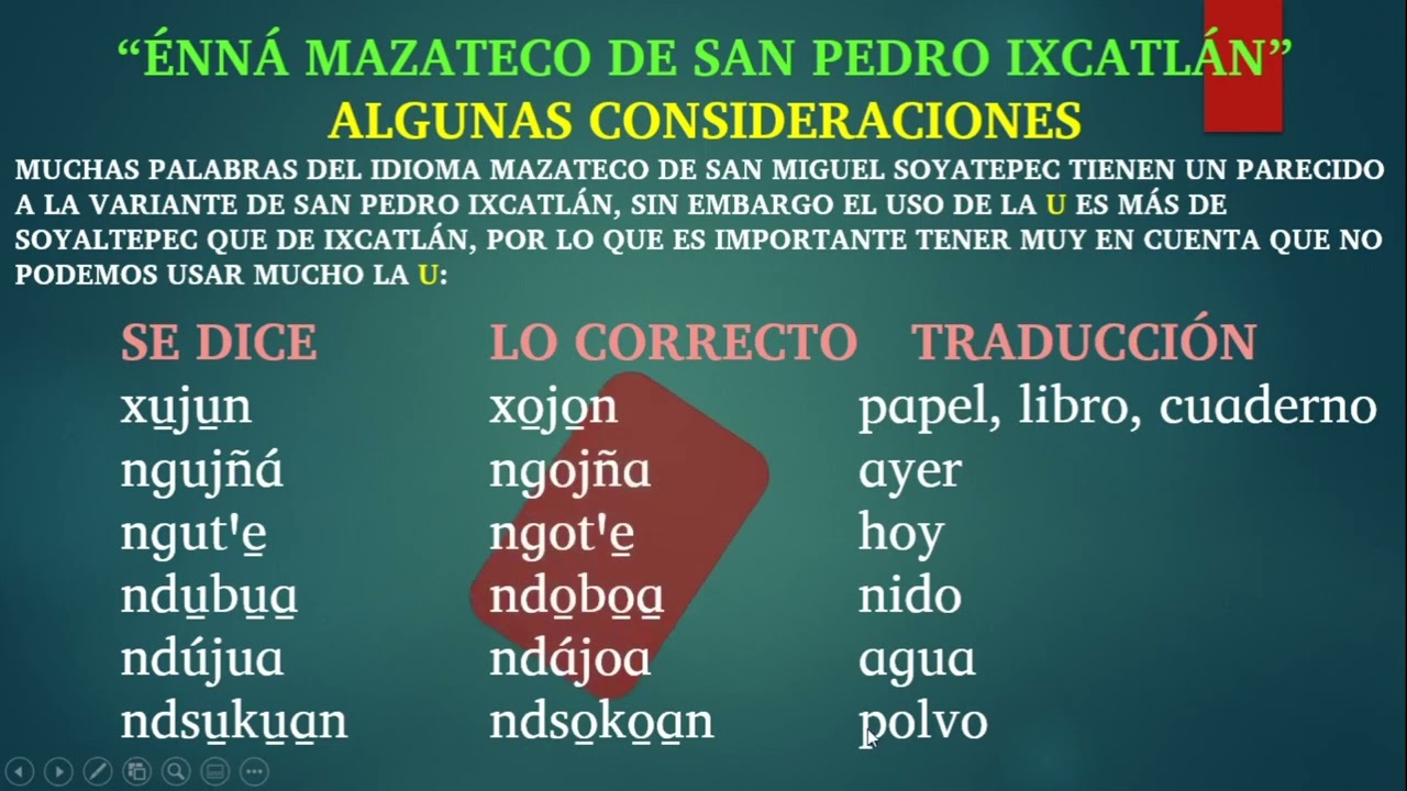 Lengua mazateca de San Pedro Ixcatlán 3
