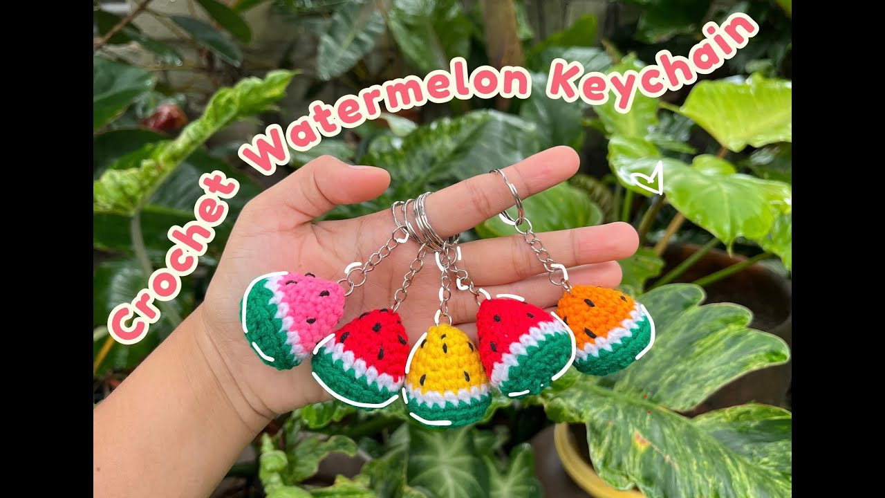 Crochet Watermelon Keychain Tutorial for Beginners | Easy DIY
