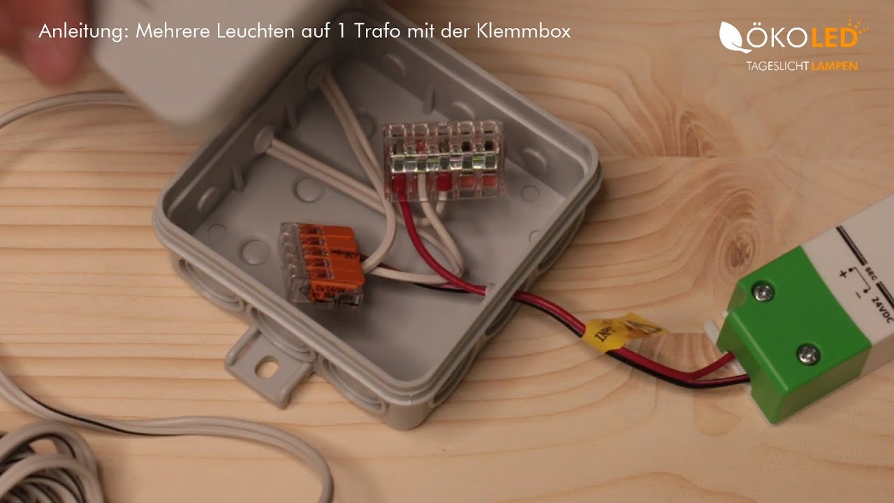 Anleitung: Mehrere LED Leuchten auf einen Trafo mit der Klemmbox