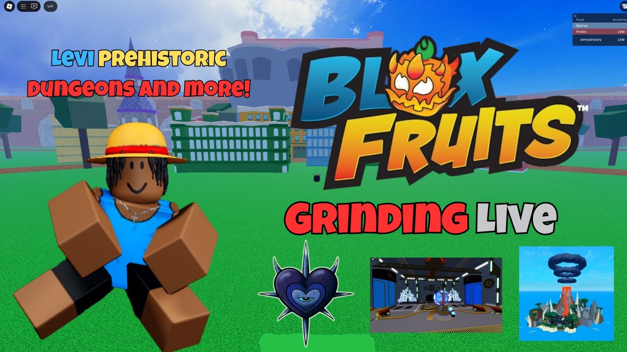 Blox Fruits Grinding Live (PREHISTORIC, LEVIATHAN, DUNGEONS)