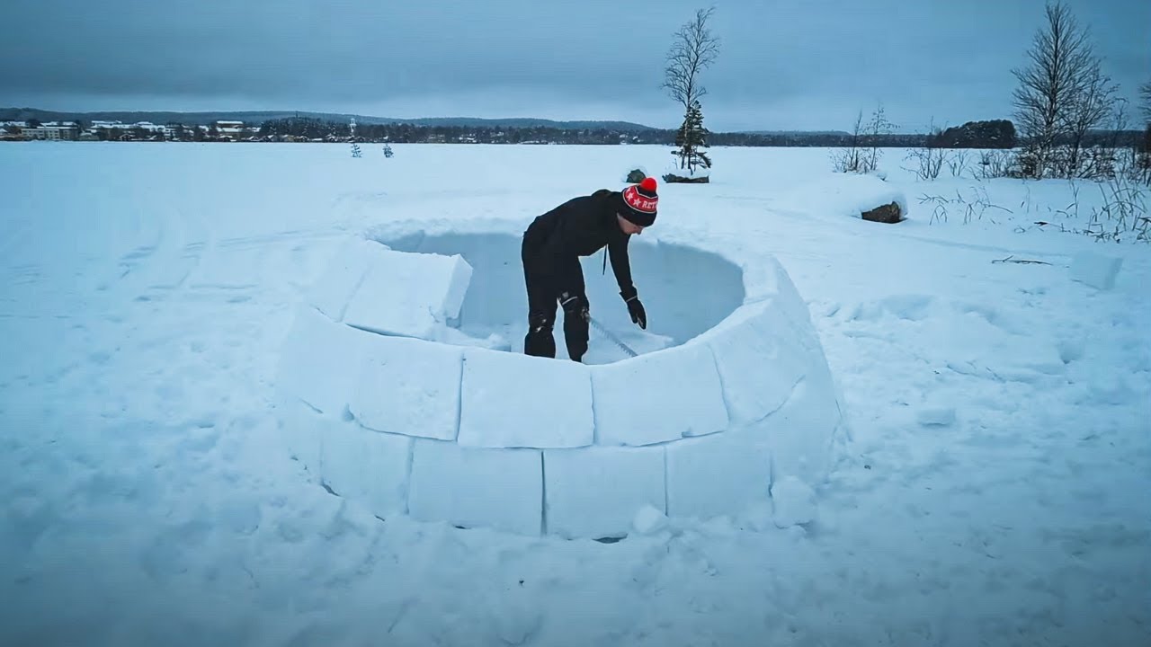 We built a traditional Igloo in northern Sweden