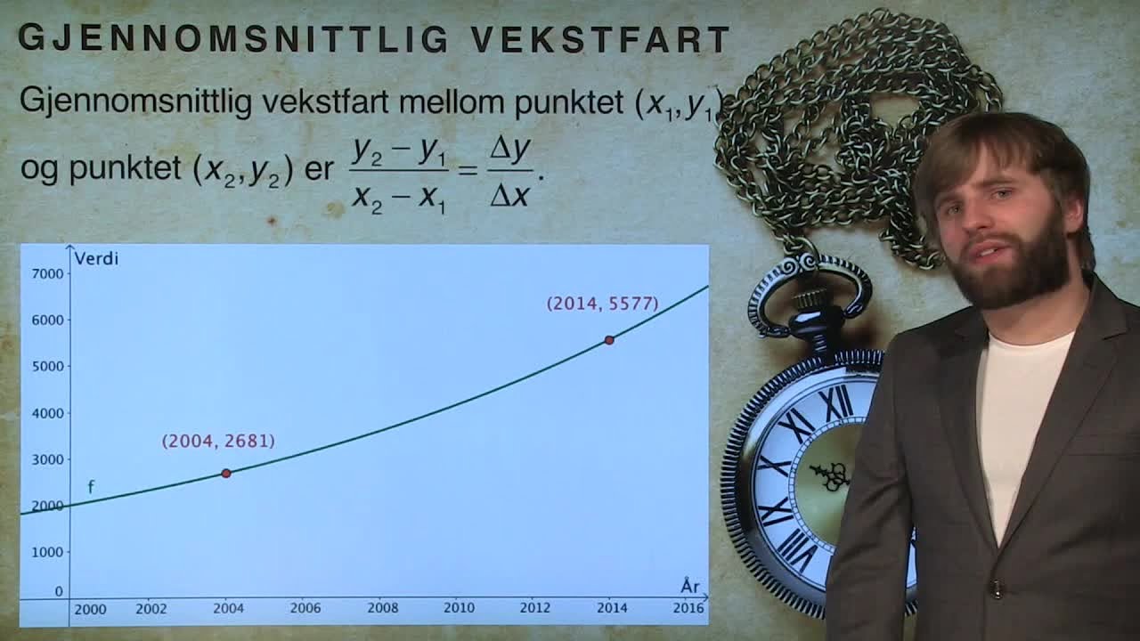 Matematikk S1: Gjennomsnittlig vekstfart