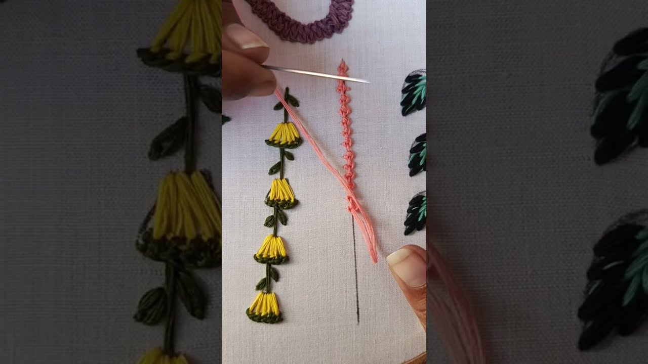 Palestrina Double Knot Stitch best suitable for border #embroidery #hand art