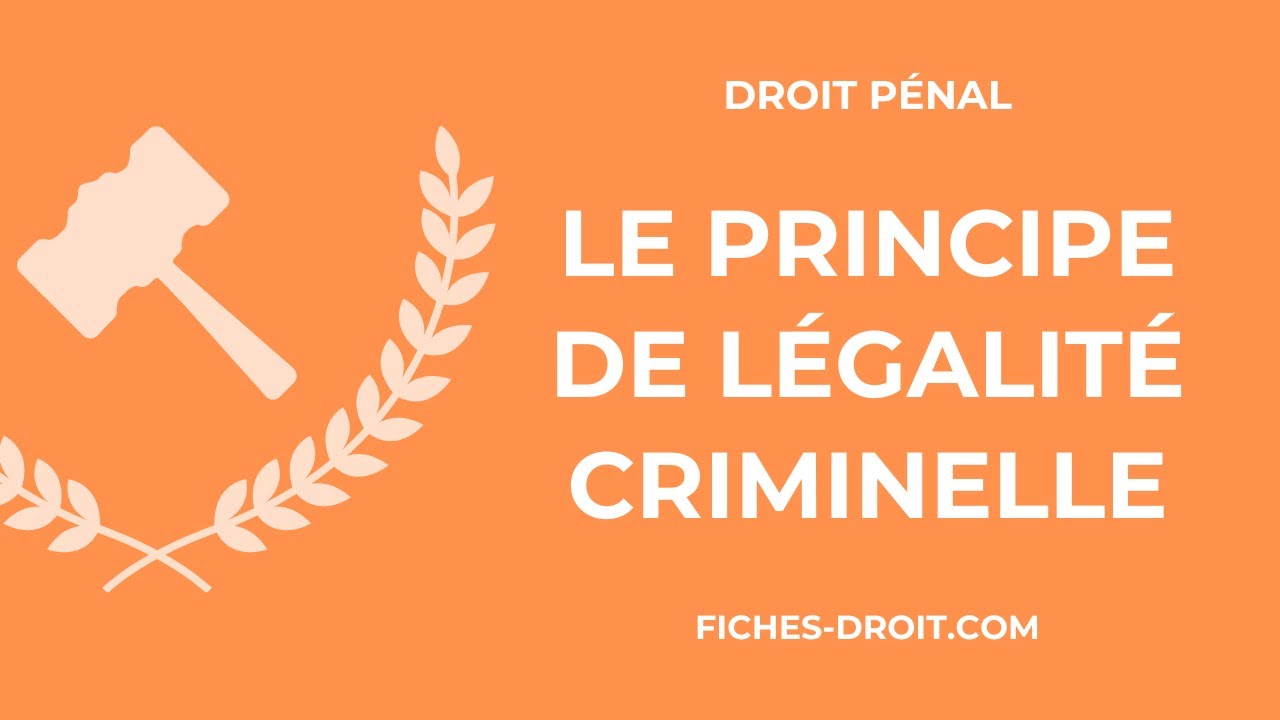 Le principe de légalité criminelle