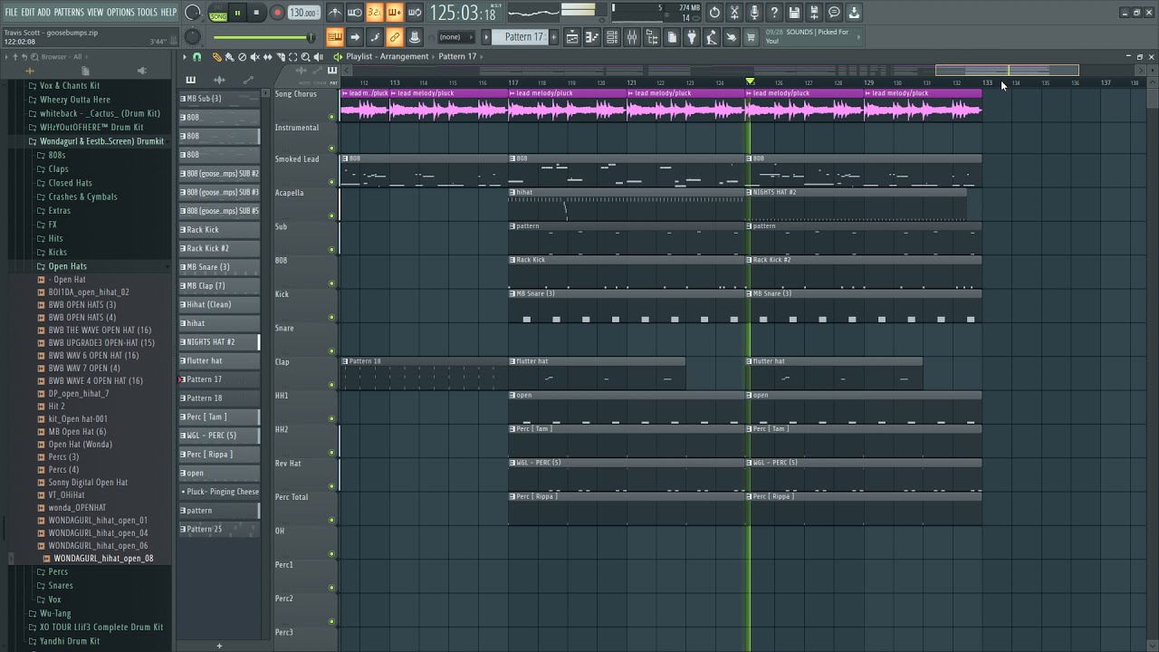 Travis Scott - goosebumps (FL STUDIO INSTRUMENTAL REMAKE) 100% Accurate Bassline/808 Pattern