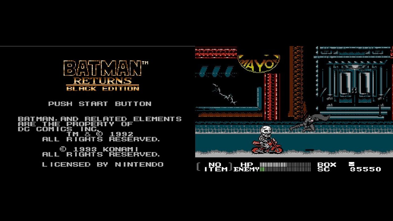 Batman Returns Black Edition (Hack of Batman Returns) NES -  Walkthrough