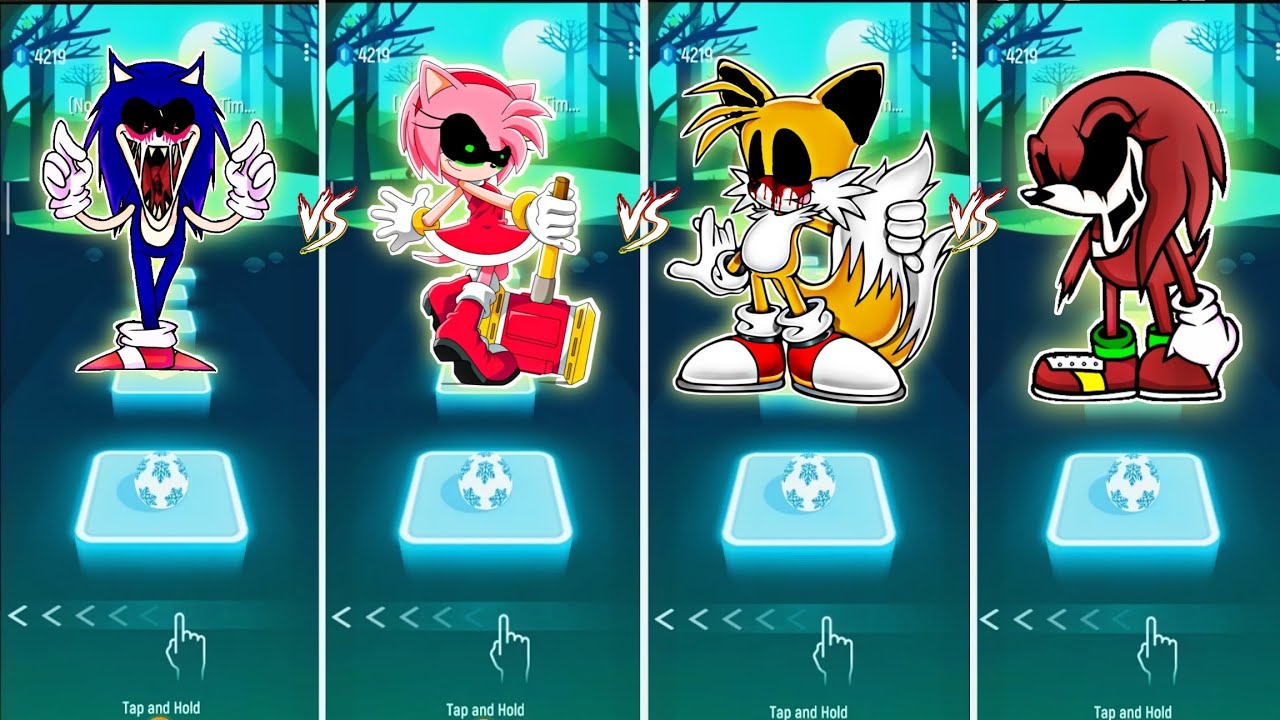 Sonic exe - Amy exe - Tails exe - Knuckles exe || Tiles Hop Edm Rush!