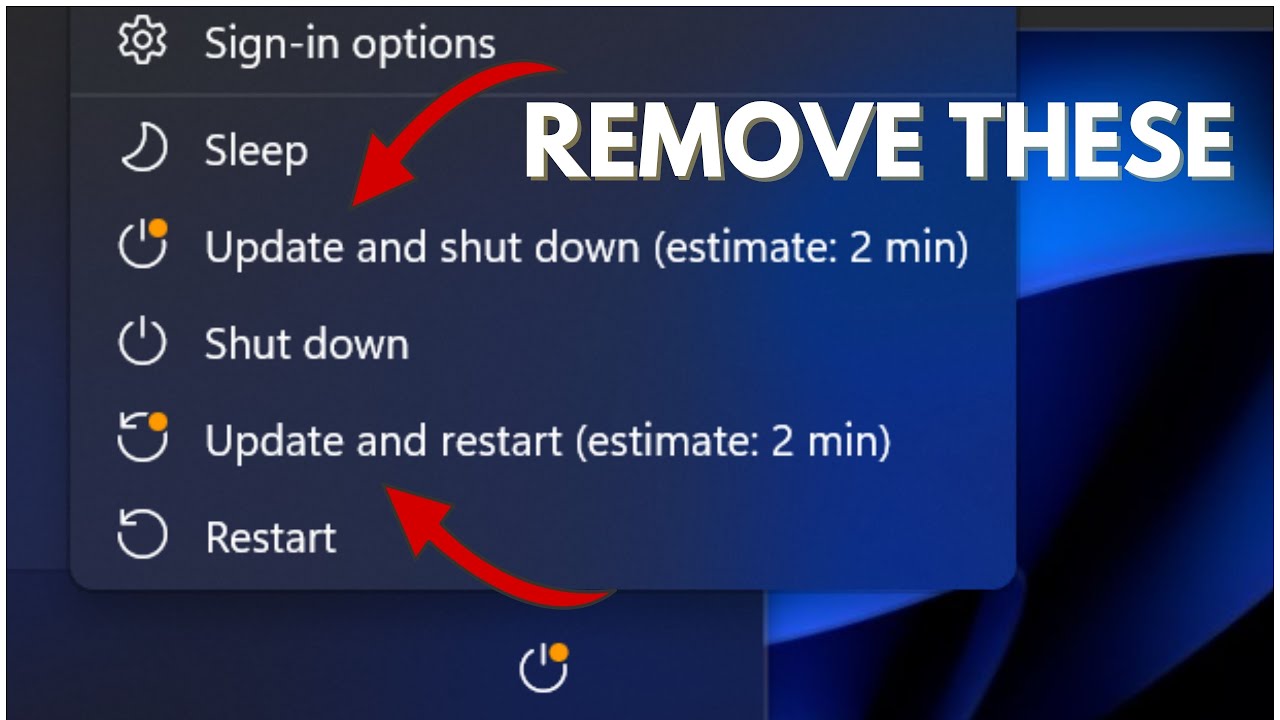 How to Remove Update and Shutdown/Restart Option Windows 11/10