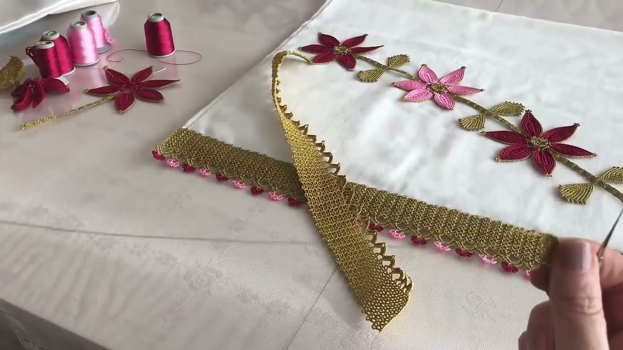 Çiçekli Havlu Kenarı Modeli - 1 | Flowered Towel Edge