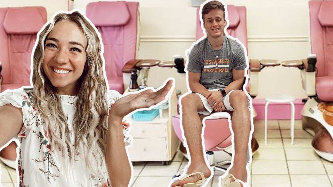 TAKING my HUSBAND to get HIS NAILS DONE :)