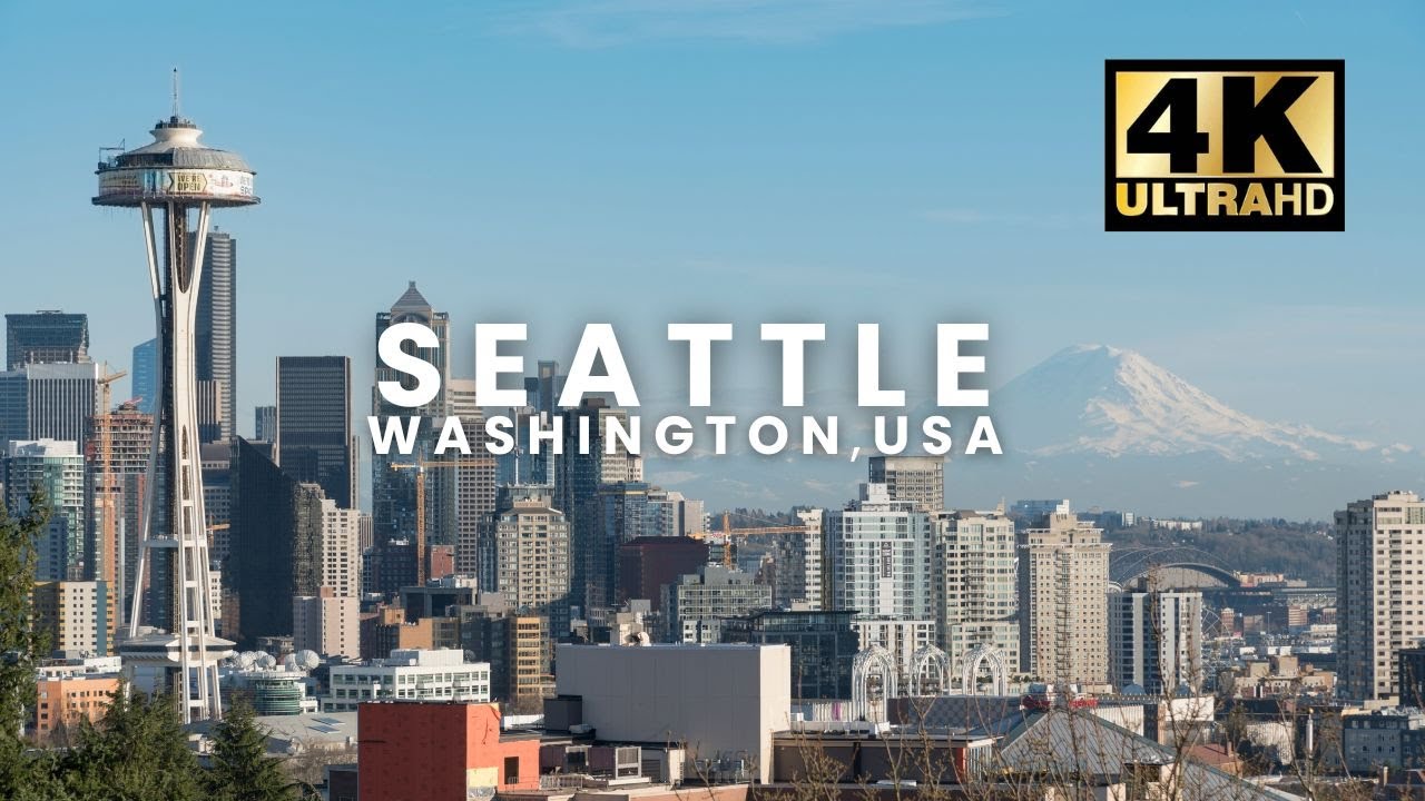 Seattle (Washington, USA) Drone View | 4K Ultra HD