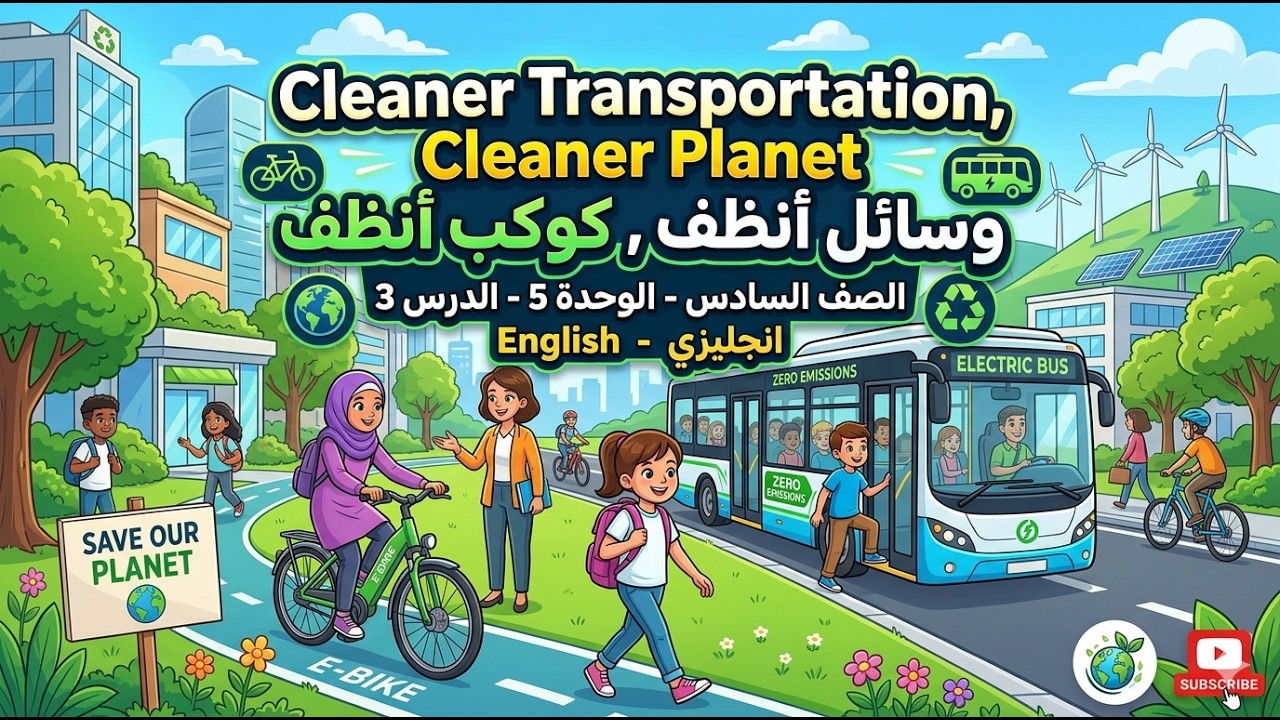 Cleaner Transportation, Cleaner Planet وسائل أنظف ,كوكب أنظف lesson 3 انجليزي الصف السادس الوحدة 5