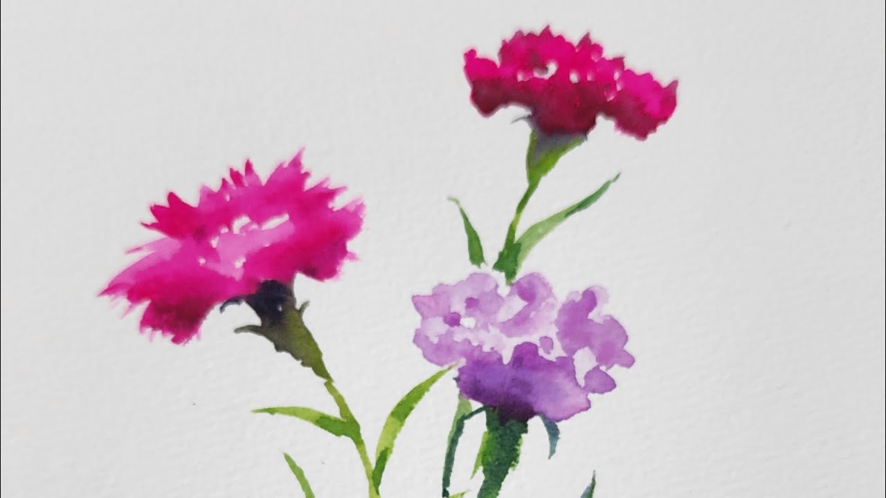 1120527水彩課 來畫康乃馨