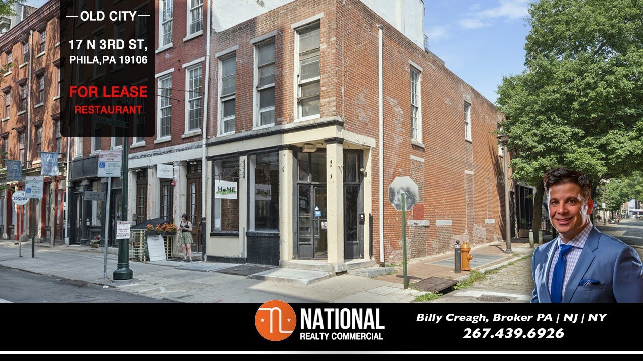 For Lease | Restaurant in Old City | Billy Creagh, Broker