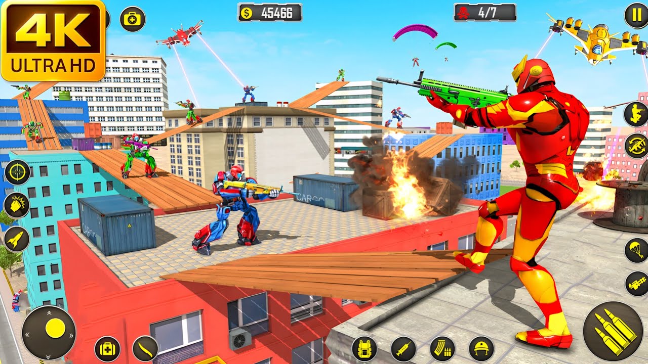 FPS Robot Shooting Game 🔥 Team Death Match | Team A 48 vs Team B 22 Win