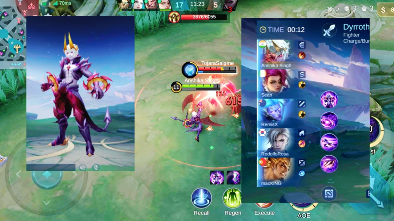 Dyrroth OP Gameplay 😈 | Mobile Legends Bang Bang | Full Rank Match