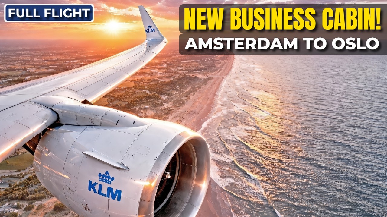KLM NEW 737 Business Class | Amsterdam to Oslo | FULL FLIGHT 4K