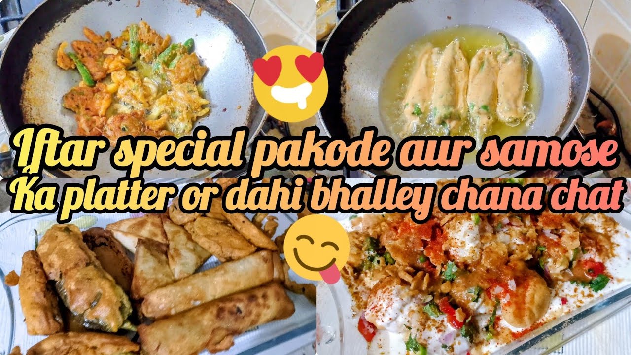 Bas Dekhte Hi Bhook Lag Jaye! 🤤 Iftar Special Pakoray Samose Platter + Dahi Bhallay Chana Chaat🔥😋