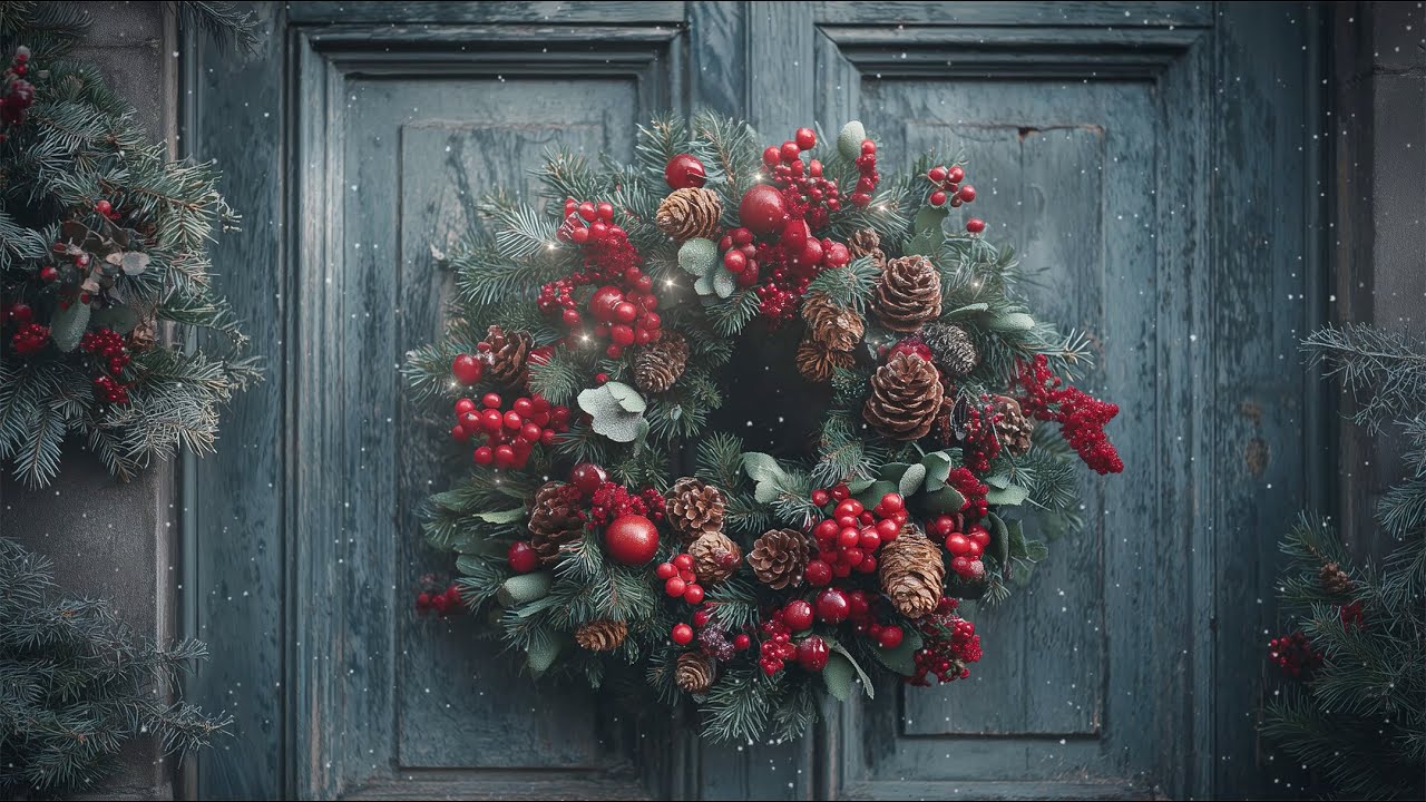 Christmas Screen Saver | Frame TV Art Wallpaper | Christmas Ambience | Relaxing Calming White Noise