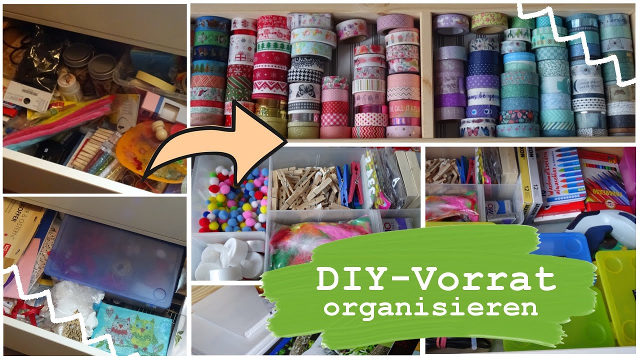 Unsere Bastelsachen | DIY-Vorrat aufräumen 🖌️📏✂️ | kreative DIY Ideen