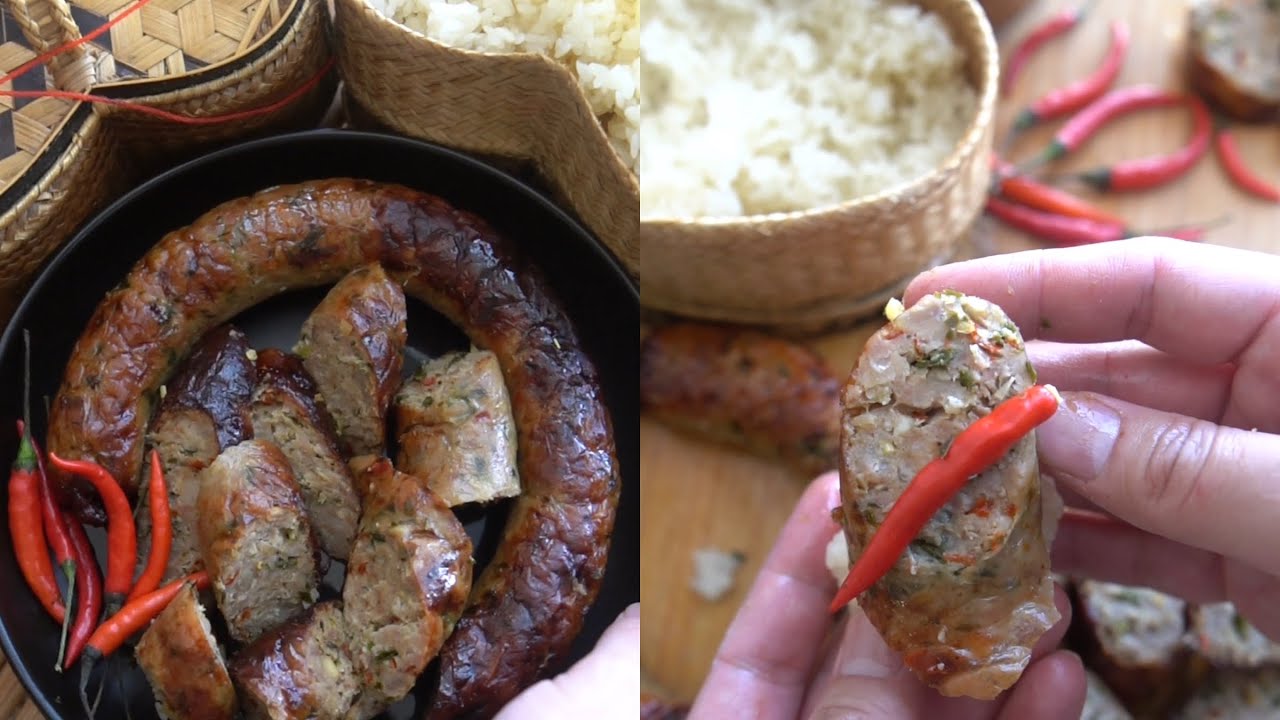 Lao Sausages Recipe. Sai Gok, Sai Oua.