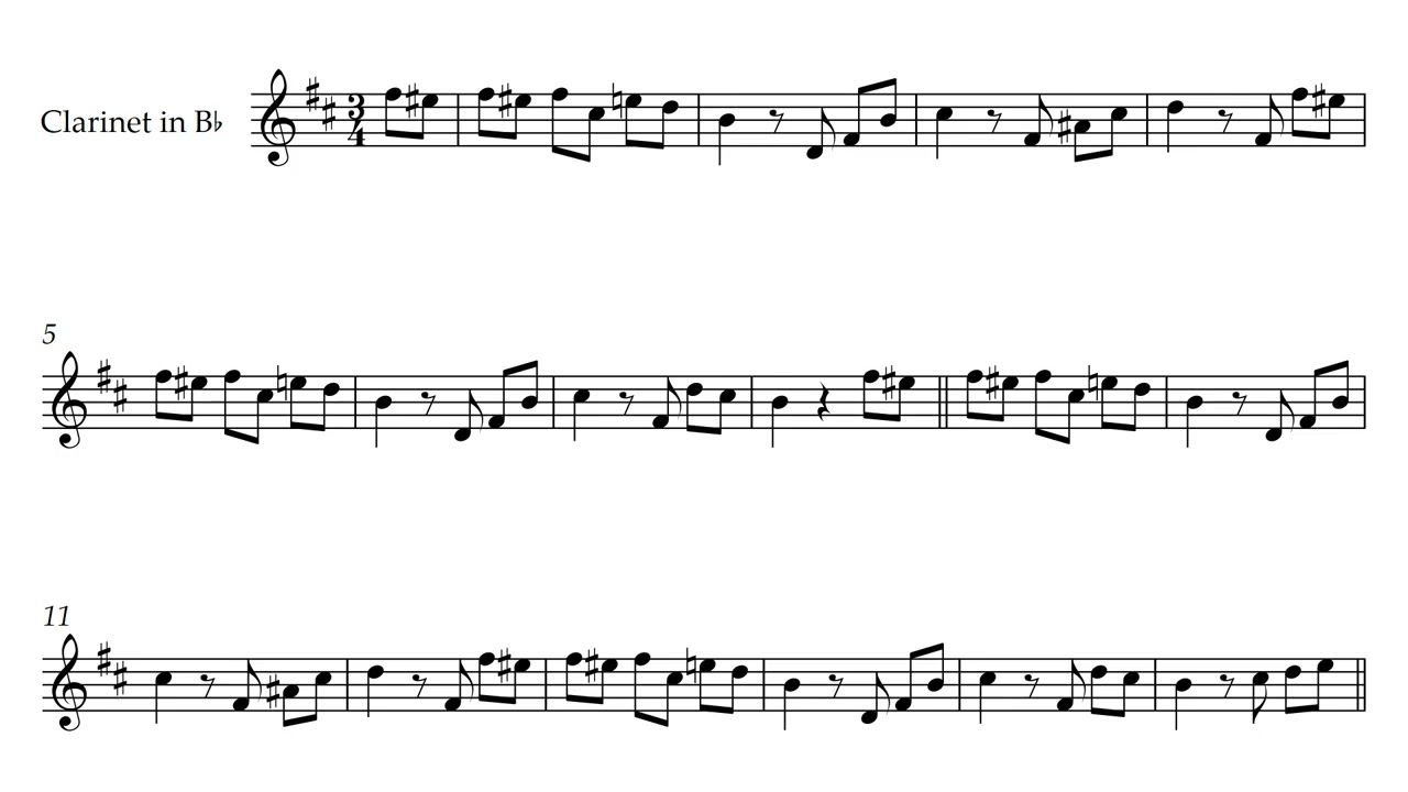 Fur Elise - Beethoven | Clarinet Sheet Music