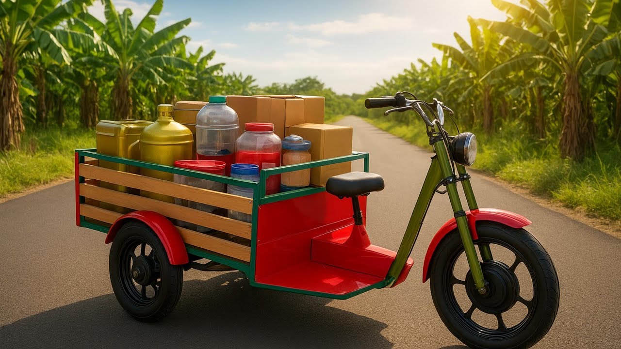 Unbelievable DIY! I Built an Electric Cargo Trike from Scrap!