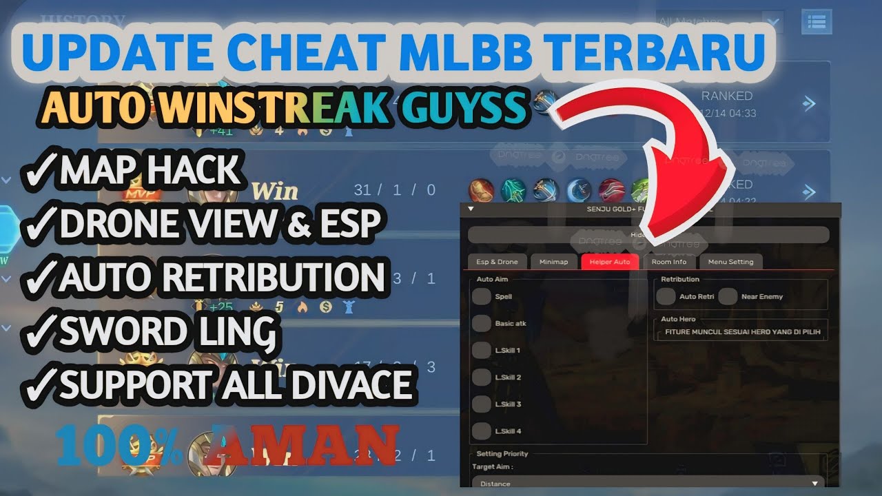 NEW UPDATE ‼️ CHEAT ML TERBARU 2026 ANTI BANNED | MOD DOUBLE DMG KIMY | MAP HACK & AUTO AIM ALL HERO