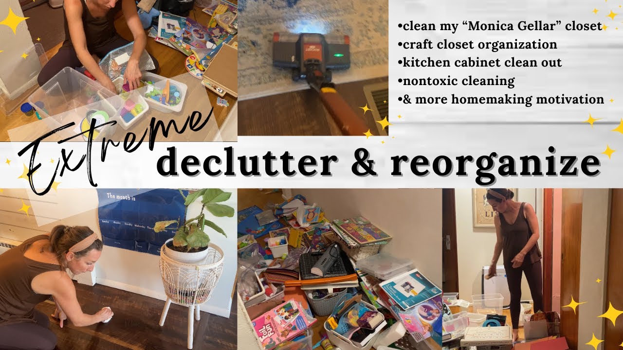 *New EXTREME DECLUTTER & REORGANIZE - CLEANING OUR OLD FARMHOUSE - CRAFT CLOSET KITCHEN CABINETS 