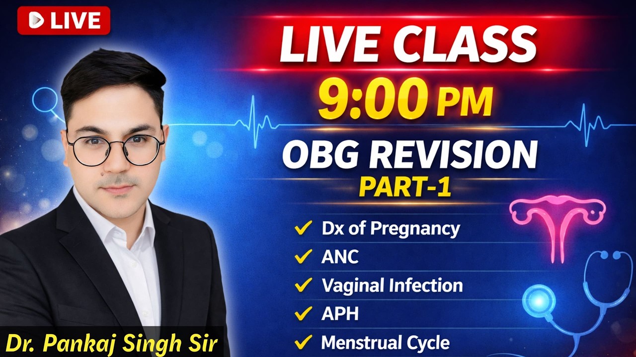 OBG Revision Part-1 Special MCQs Class By Dr. Pankaj Singh Sir