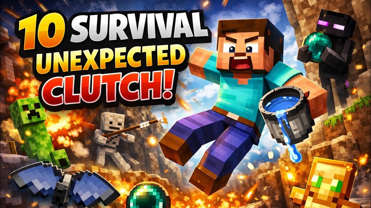 Minecraft Survival: 10 Unexpected Clutch Moments!😱