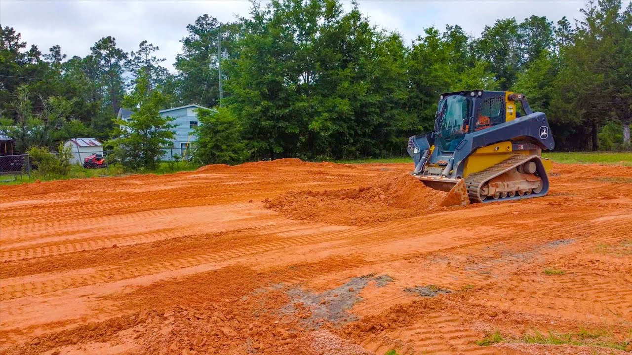 EXPERT skid steer operator does POLE BARN site work!