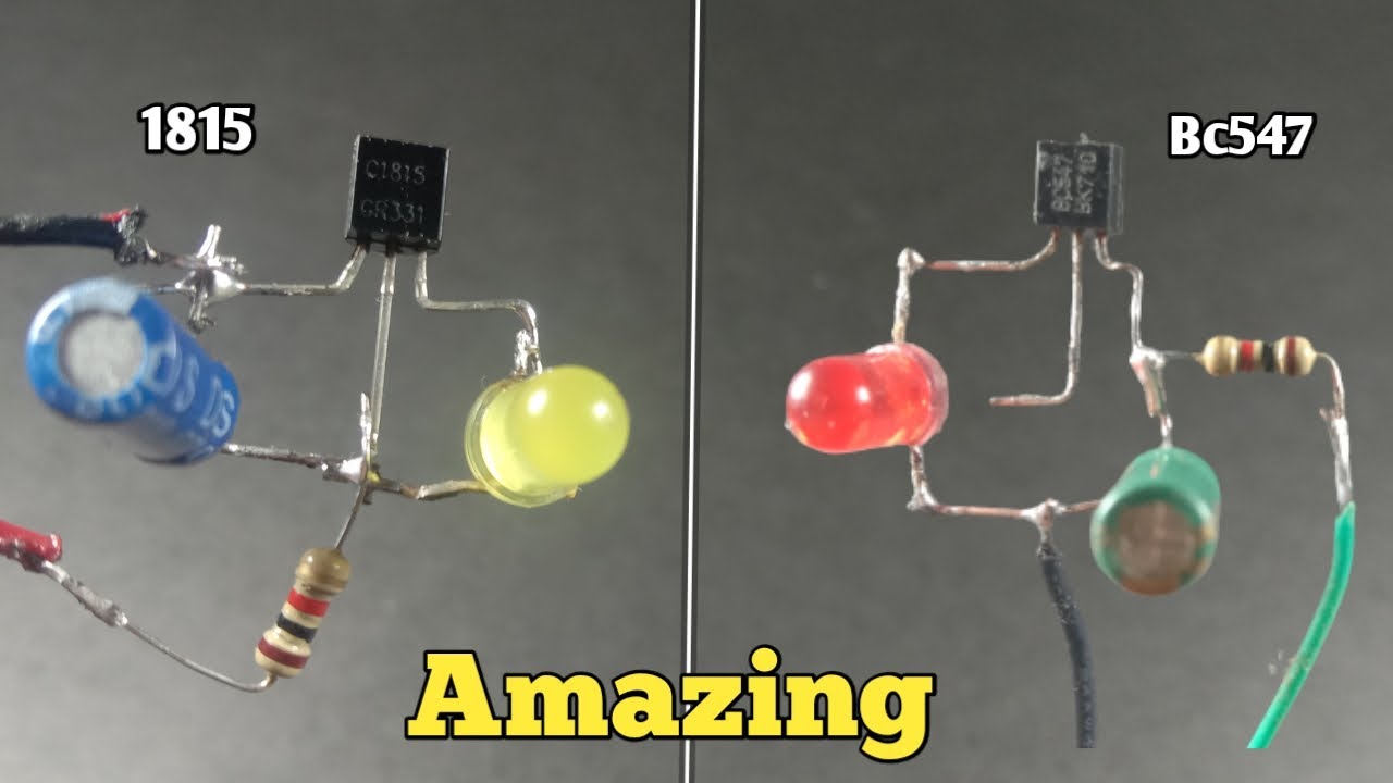2 Transistor Bc547 - C1815 Blinking Led__ Led Tip