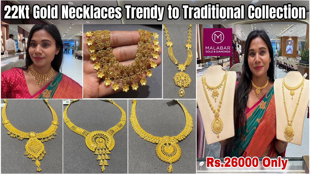 1.97Gm & FLAT 30% Off On Making😱Malabar HUGE Gold Necklace Designs| Lightweight Gold Necklace Design