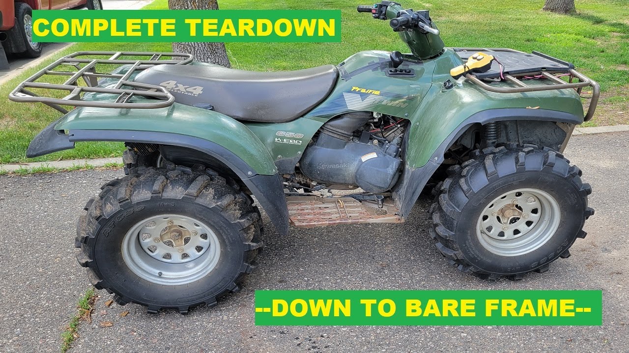 -TIMELAPSE- COMPLETELY TAKING APART A KAWASAKI PRAIRIE 650 ATV DOWN TO THE FRAME