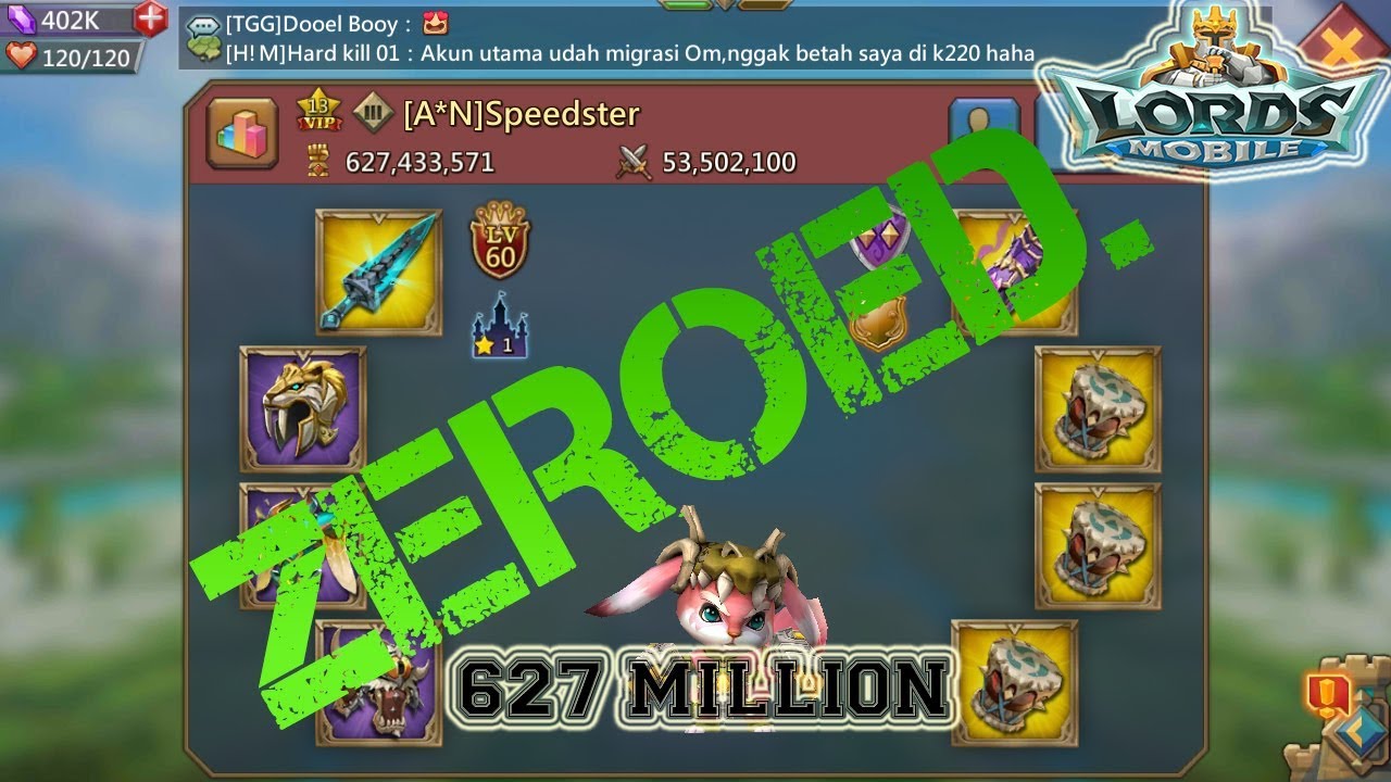 627 MILLION MIGHT PLAYER ZEROED BY STEEL ALLIANCE - Lords Mobile