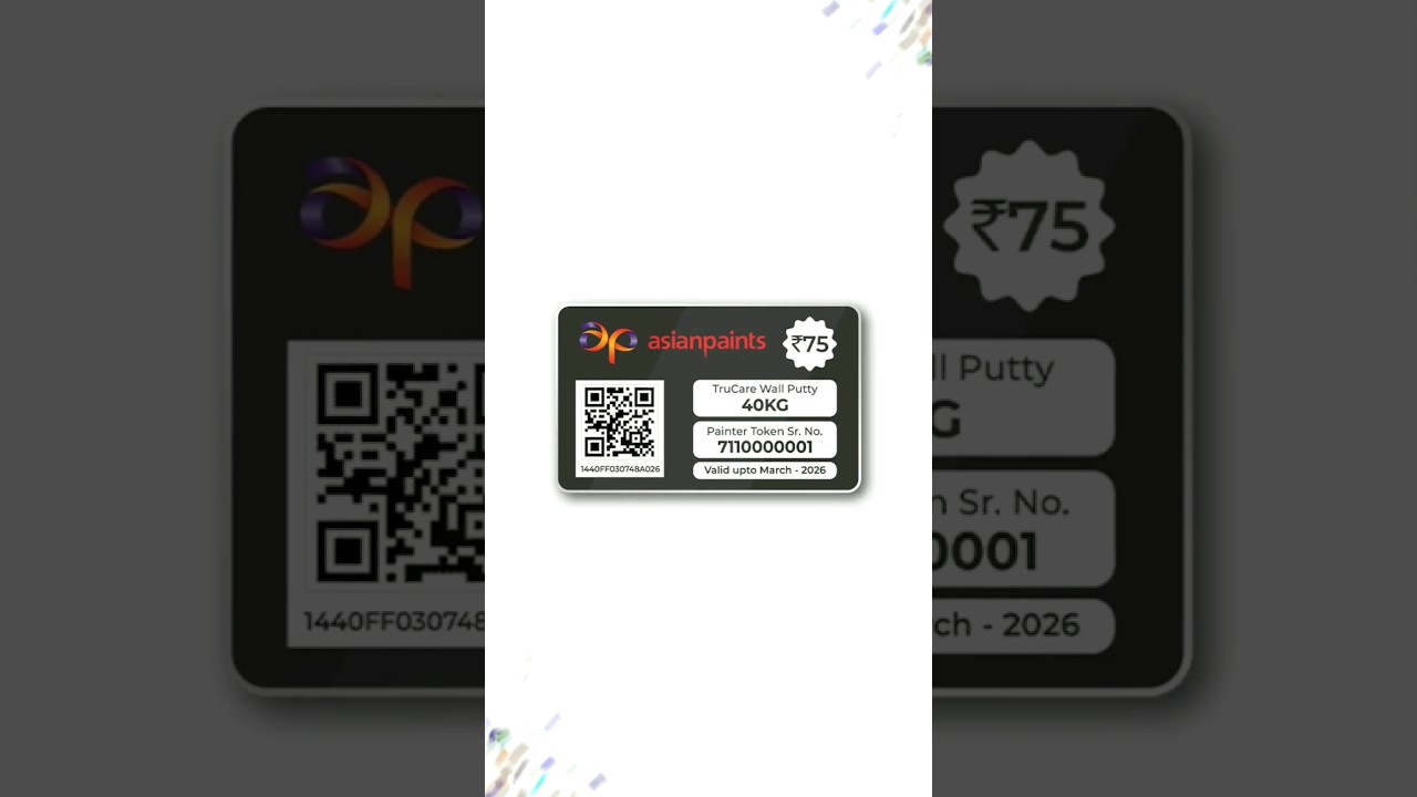 Rs 75 tokens now available in 40kg bags of Asian Wall Putty.