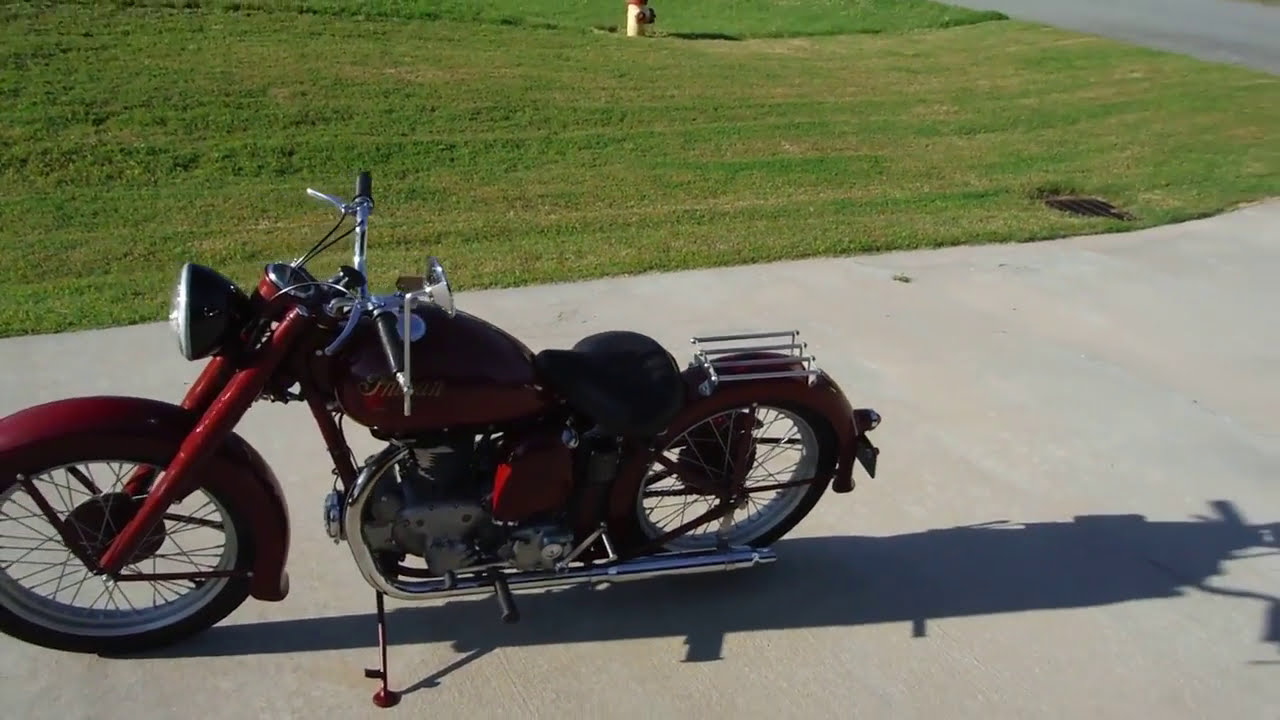1949 Indian Arrow Motorcycle model 149 cold start