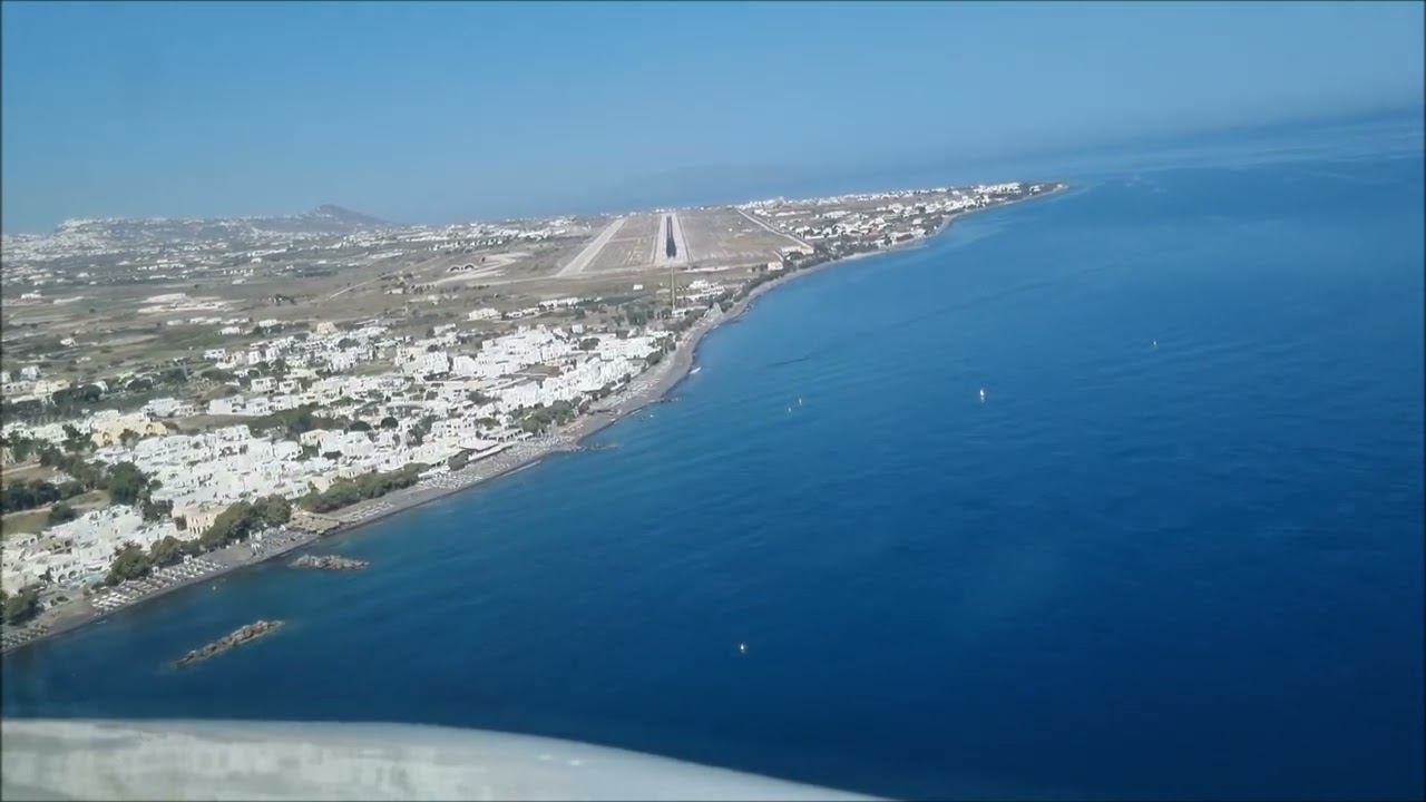 Beautiful Approach in Santorini with AIRBUS A320